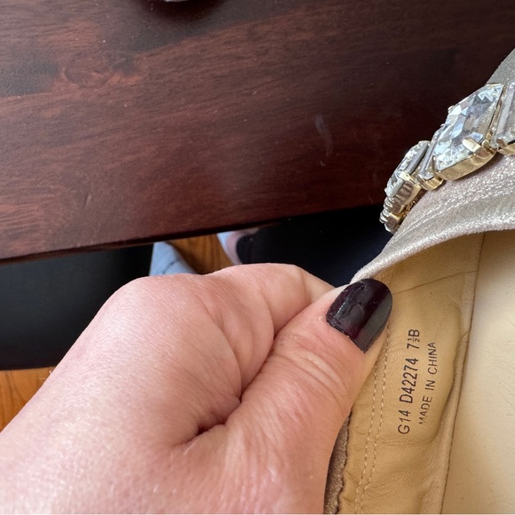 Cole Haan gold metallic rhinestone sparkle ballet flat 7.5 - Picture 3 of 5